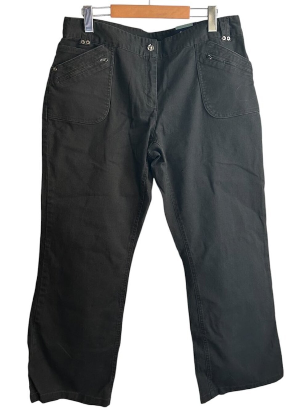 REITMANS Petites Preferred Fit Dark Green Cotton Denim Pants US 14P